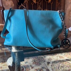 Michael Kors Teal pebble, Leather crossbody Bag